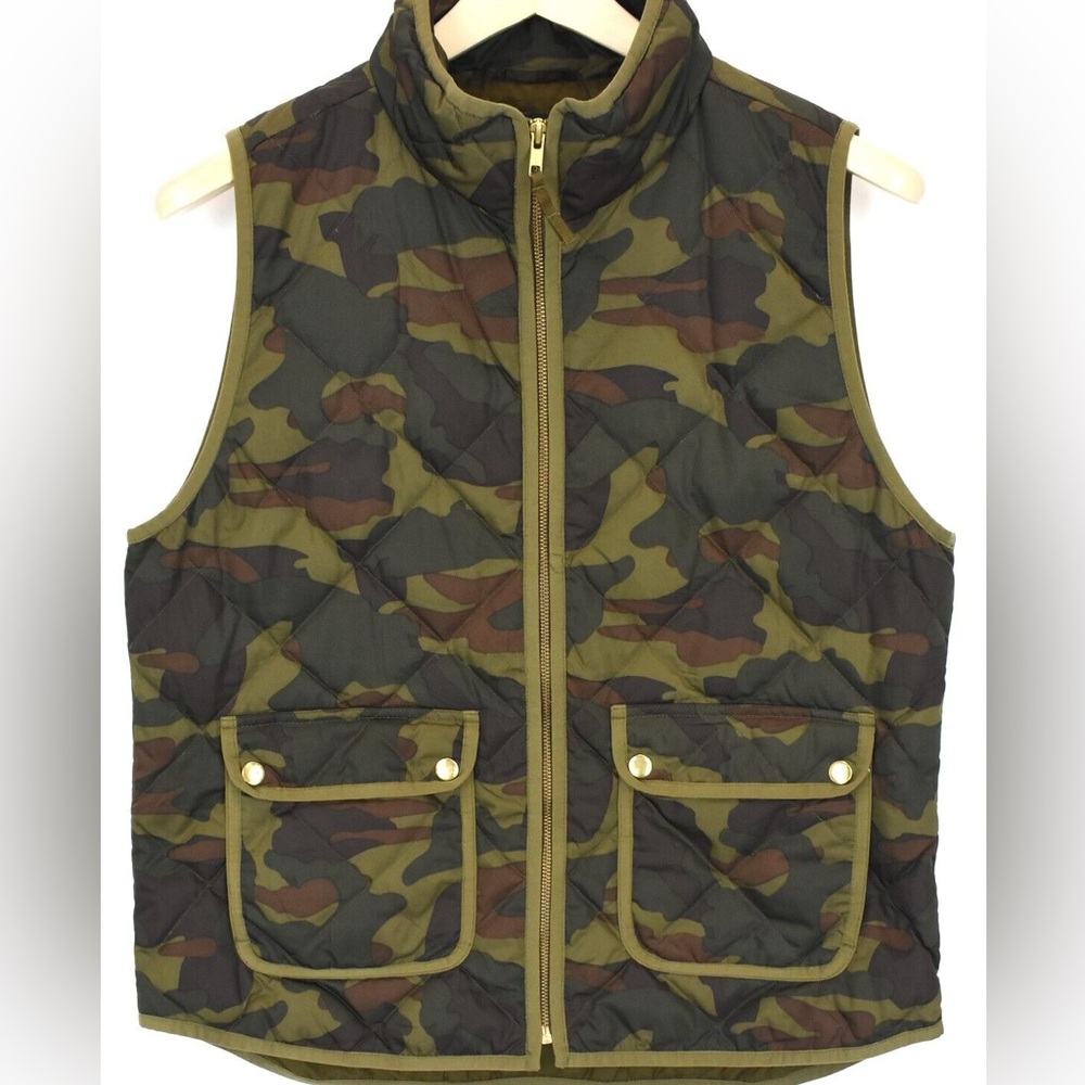 J Crew Quilted Camo Vest